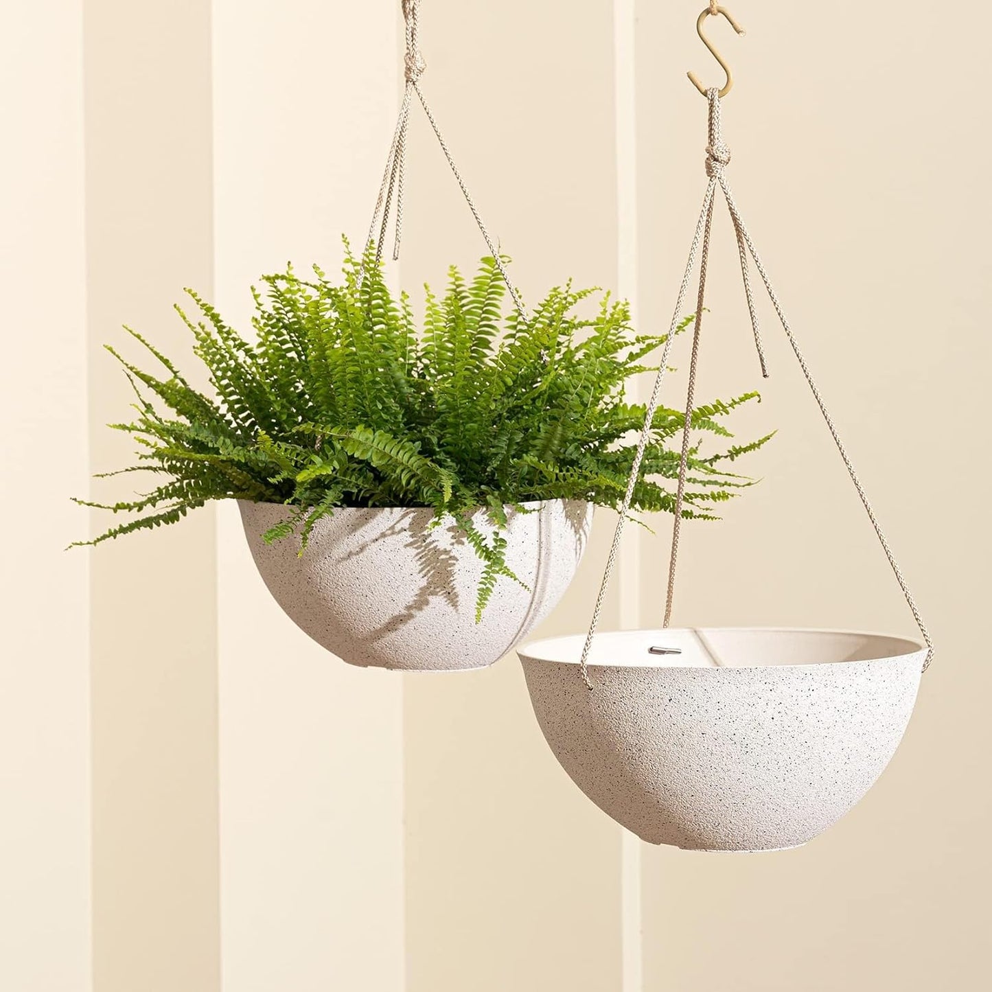 2 Hanging Planters for Outdoor Plants - 13 Inch