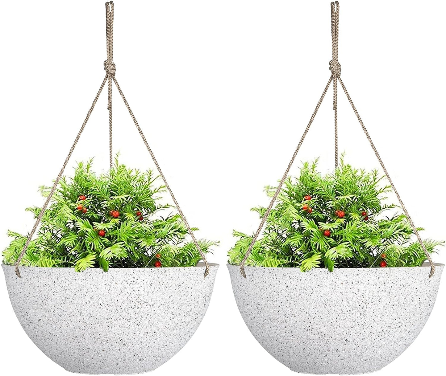 2 Hanging Planters for Outdoor Plants - 13 Inch