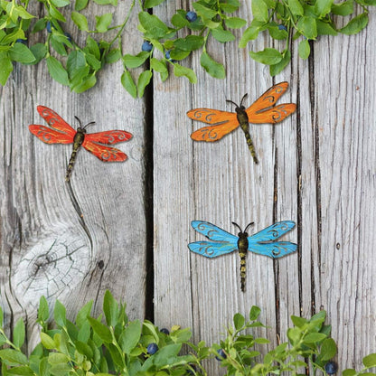 Metal Dragonfly Outdoor Decor - 3 Pack