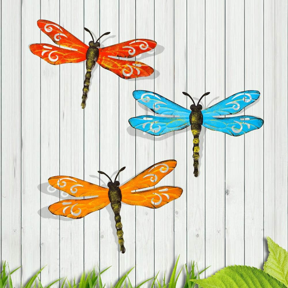 Metal Dragonfly Outdoor Decor - 3 Pack