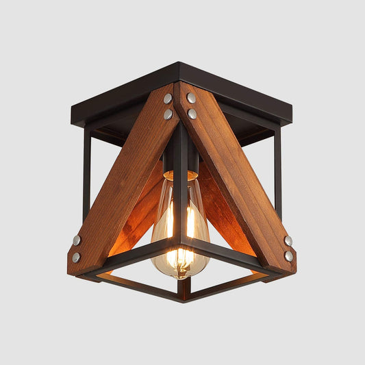 Rustic Industrial Flush Mount Ceiling Light